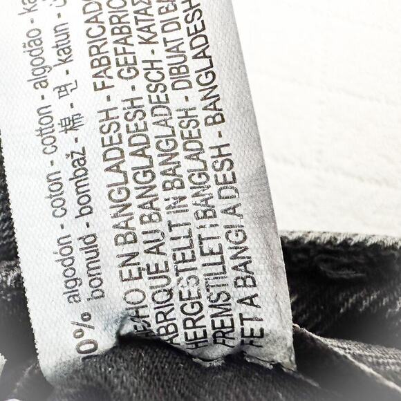 Zara Acid Wash Straight Leg Mom Style Denim Jean Rip Black Charcoal Wash Size 4 - Picture 7 of 8